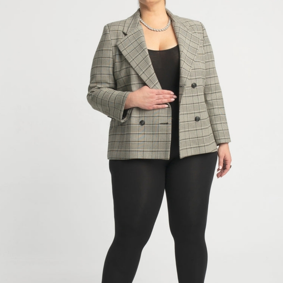 FINAL PRICE Baacal Davis Plaid Blazer 10-12 Black Green Rare Style Spring - Picture 2 of 8